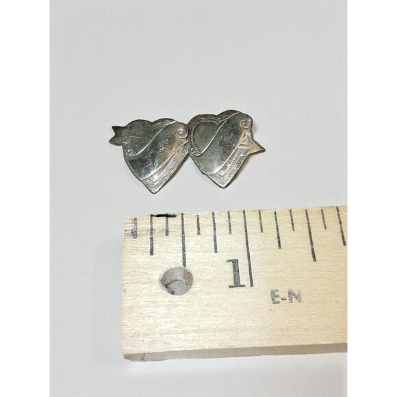 Vintage 1930s-1940s Sweetheart Pin Brooch - Double Heart Design - Picture 4 of 5
